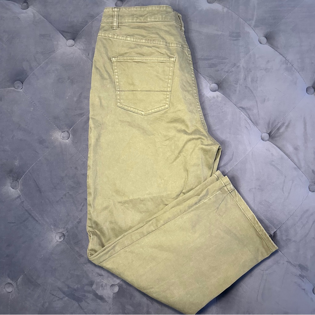 Trenery Straight Leg, Olive Green, Cotton Pant, Business Casual, Utility, Active